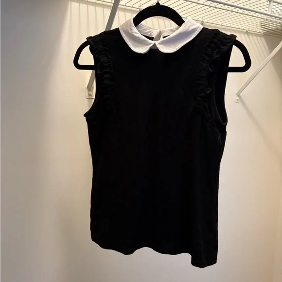 CeCe Ruffle Detail White Collar Top - Picture 6 of 8